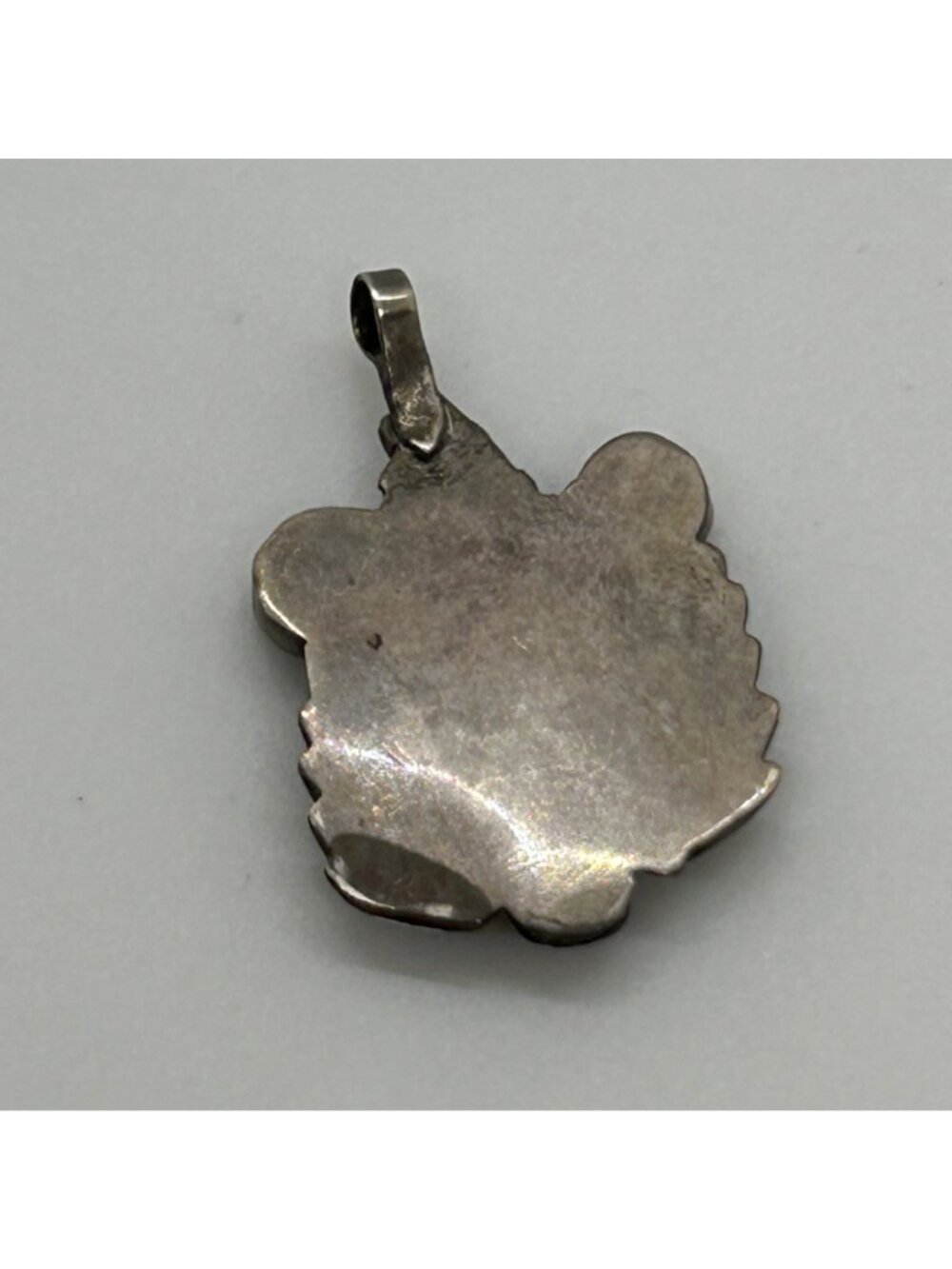 Vintage Alpaca Silver Turquoise Pendant Leaf Flower Tribal Boho Southwestern - Picture 5 of 10